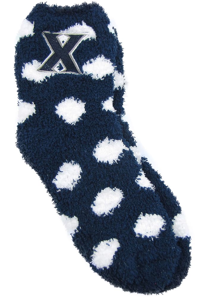 Xavier Musketeers Fuzzy Dot Womens Quarter Socks