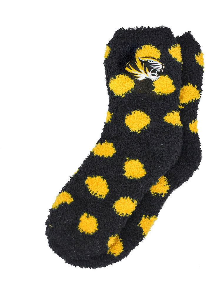 Missouri Tigers Reverse Fuzzy Dot Womens Quarter Socks