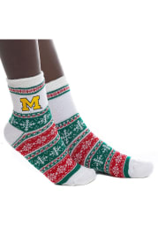 Michigan Wolverines Holiday Womens Quarter Socks