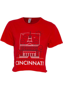 Cincinnati Bearcats Womens Red Landmark Short Sleeve T-Shirt