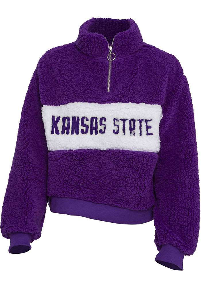 K-State Wildcats Womens Purple Teddy 1/4 Zip Pullover