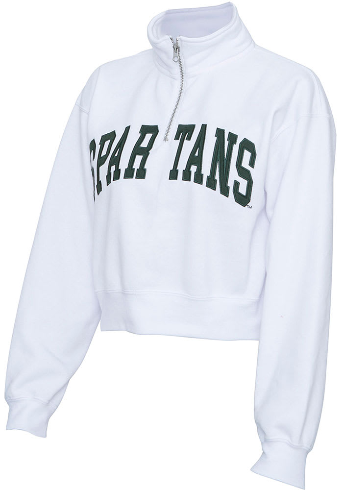 MSU Spartans Womens Green Sport Long Sleeve 1/4 Zip Pullover