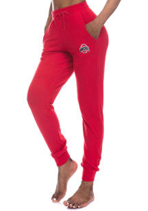 Womens Red Ohio State Buckeyes Sweater Jogger Sweatpants