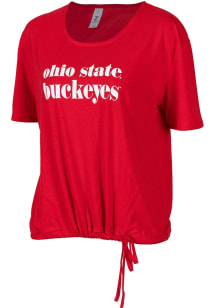 Ohio State Buckeyes Womens Red Cinch Short Sleeve T-Shirt