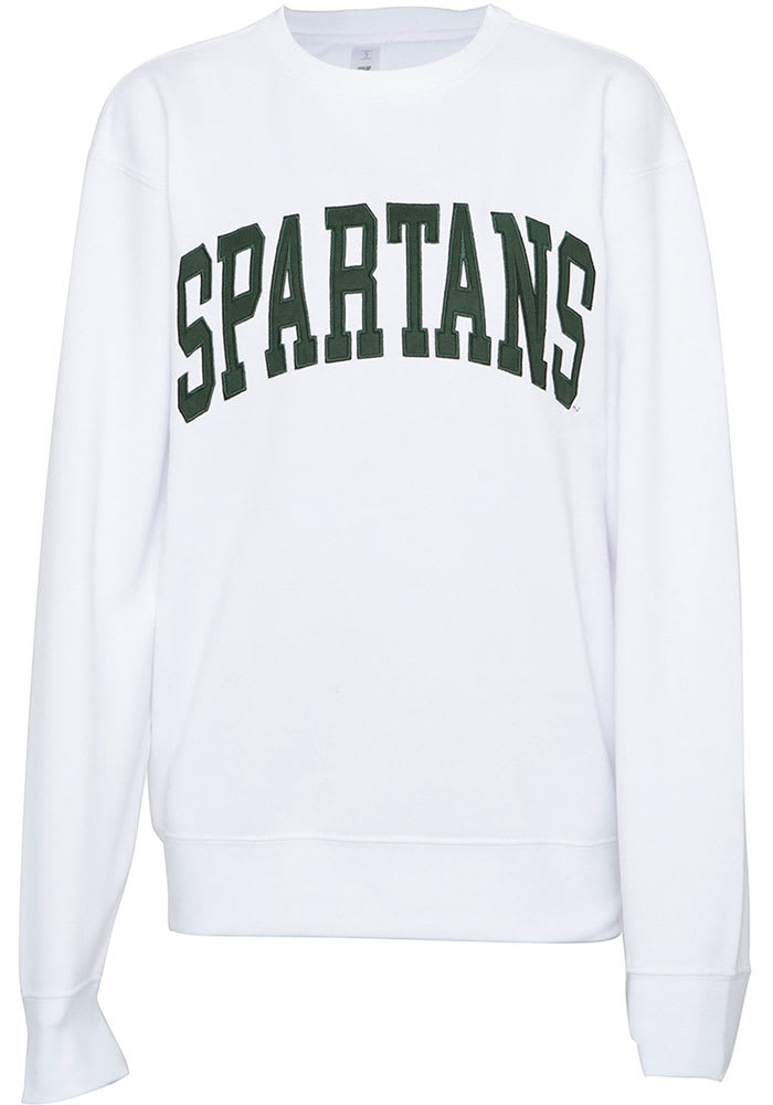 Michigan State Spartans Womens White Sport Crew Sweatshirt