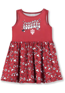 Toddler Girls Cardinal Indiana Hoosiers Printed Short Sleeve Dress