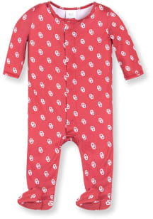 Oklahoma Sooners Baby Cardinal Magnetic Loungewear One Piece Pajamas