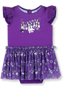 Baby Purple K-State Wildcats Tutu Print Short Sleeve One Piece