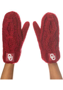 Oklahoma Sooners Chunky Knit Womens Gloves
