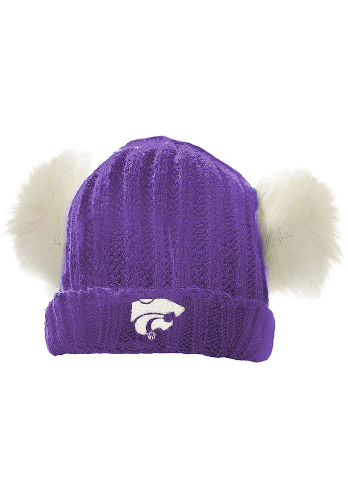 K-State Wildcats Purple Pom Youth Knit Hat