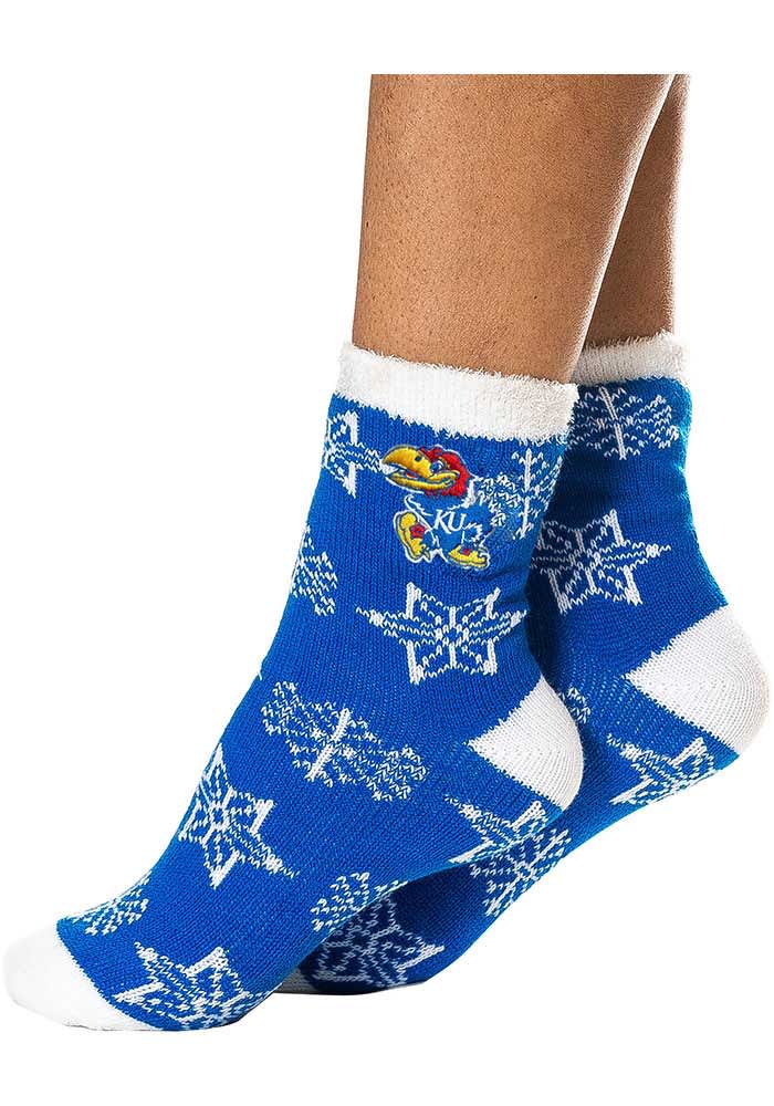 Kansas Jayhawks Snowflake Womens Quarter Socks