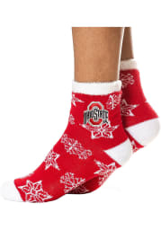 Ohio State Buckeyes Snowflake Womens Quarter Socks