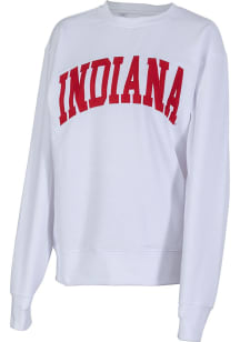 Womens White Indiana Hoosiers Sport Crew Sweatshirt