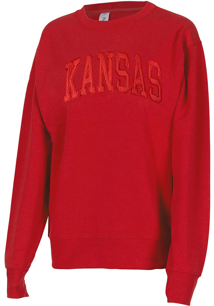 Kansas Jayhawks Womens Red Sport Crew Sweatshirt