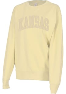 Kansas Jayhawks Womens Yellow Sport Crew Sweatshirt