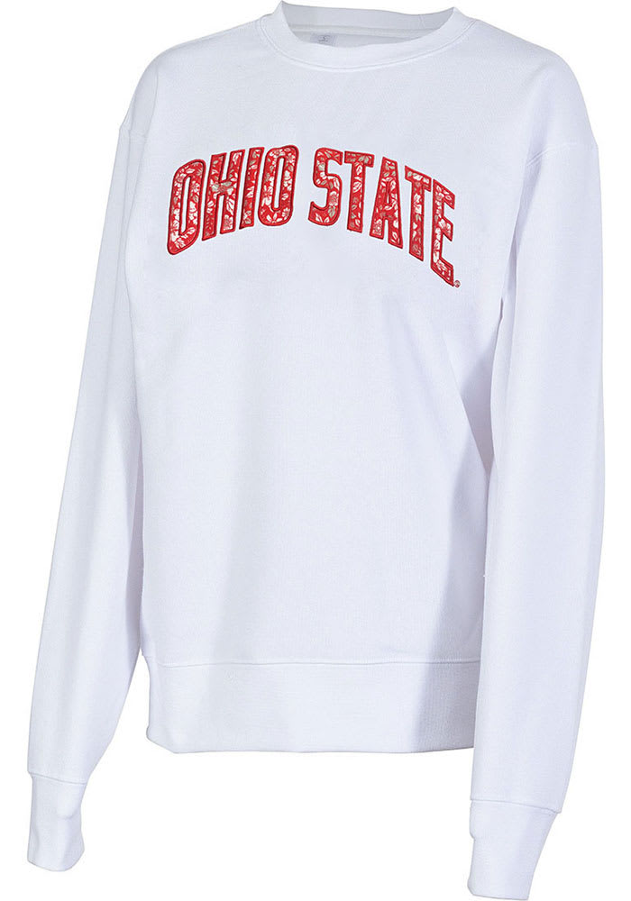 Ohio State Buckeyes Womens White Sport Crew Sweatshirt
