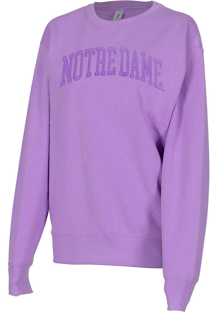 Notre Dame Fighting Irish Womens Lavender Sport Crew Sweatshirt