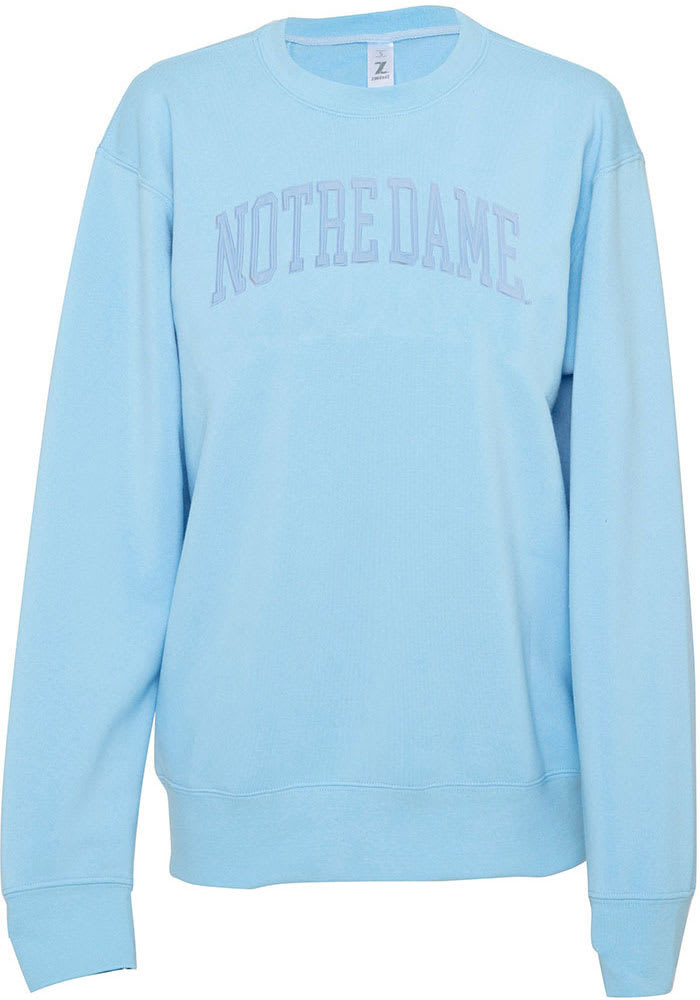 Notre Dame Fighting Irish Womens Light Blue Sport Crew Sweatshirt