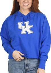Kentucky Wildcats Womens Blue Cropped French Terry Hooded Sweatshirt
