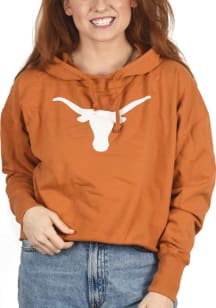 Texas Longhorns Womens Burnt Orange Cropped French Terry Hooded Sweatshirt