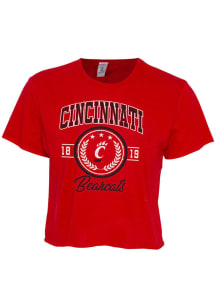 Cincinnati Bearcats Womens Red Cropped Short Sleeve T-Shirt