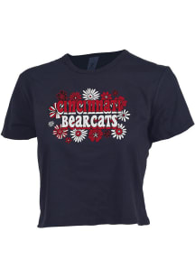 Cincinnati Bearcats Womens Black Cropped Short Sleeve T-Shirt