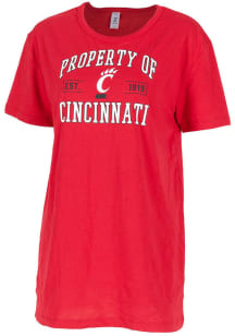 Cincinnati Bearcats Womens Red Oversized Short Sleeve T-Shirt