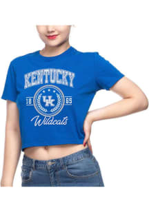 Kentucky Wildcats Womens Blue Cropped Short Sleeve T-Shirt