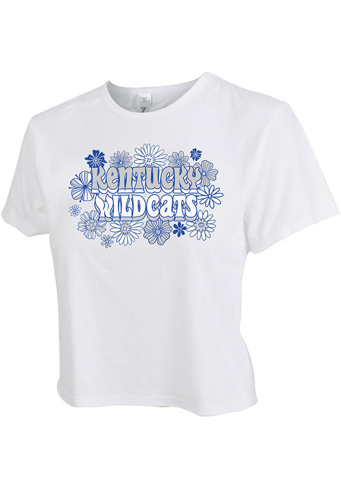 Kentucky Wildcats Womens White Cropped Short Sleeve T-Shirt