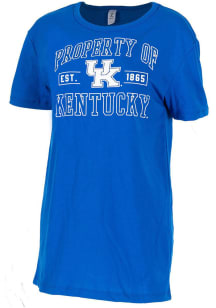 Kentucky Wildcats Womens Blue Oversized Short Sleeve T-Shirt