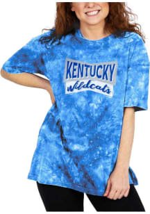 Kentucky Wildcats Womens Blue Cloud Dye Short Sleeve T-Shirt