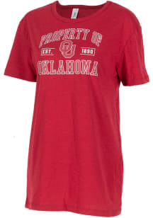 Oklahoma Sooners Womens Crimson Oversized Short Sleeve T-Shirt