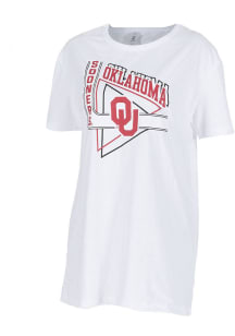 Oklahoma Sooners Womens White Oversized Short Sleeve T-Shirt