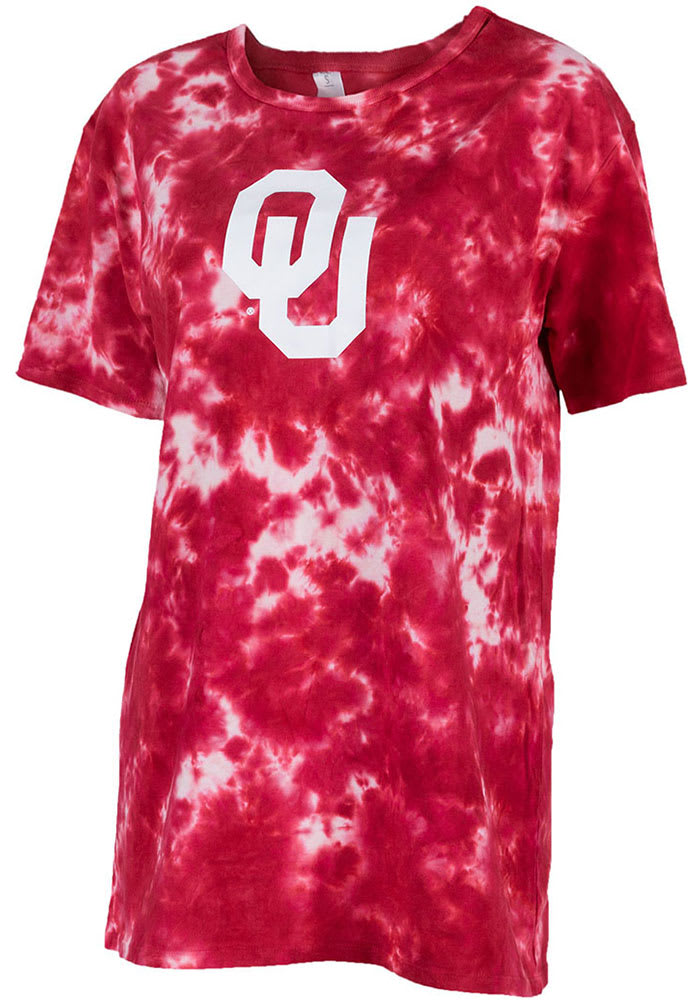 Oklahoma Sooners Womens Crimson Tie Dye Short Sleeve T-Shirt