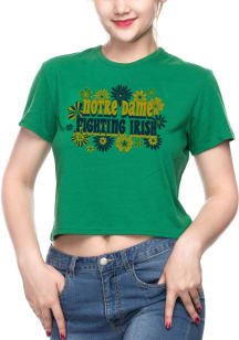 Notre Dame Fighting Irish Womens Kelly Green Cropped Short Sleeve T-Shirt
