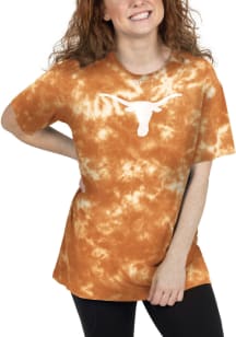 Texas Longhorns Womens Burnt Orange Tie Dye Short Sleeve T-Shirt