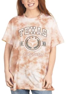 Texas Longhorns Womens Burnt Orange Cloud Dye Short Sleeve T-Shirt