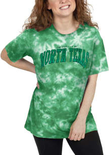 North Texas Mean Green Womens Kelly Green Tie Dye Short Sleeve T-Shirt