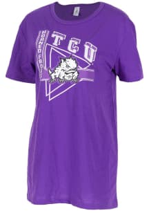 TCU Horned Frogs Womens Purple Oversized Short Sleeve T-Shirt