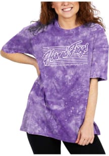 TCU Horned Frogs Womens Purple Cloud Dye Short Sleeve T-Shirt