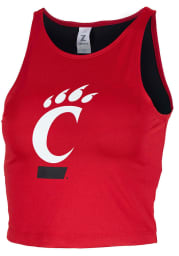 Cincinnati Bearcats Womens Red Cropped First Down Tank Top