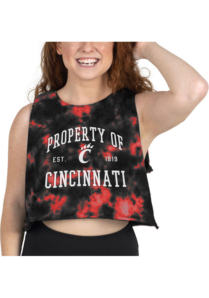 Cincinnati Bearcats Womens Red Tie Dye Muscle Tank Top
