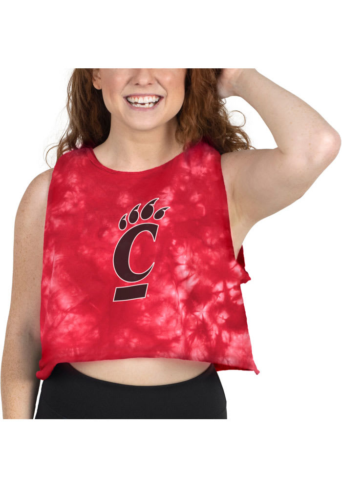 Cincinnati Bearcats Womens Red Cloud Dye Tank Top