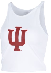 Indiana Hoosiers Womens White Cropped First Down Tank Top