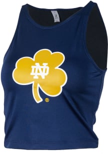 Notre Dame Fighting Irish Womens Navy Blue Cropped First Down Tank Top