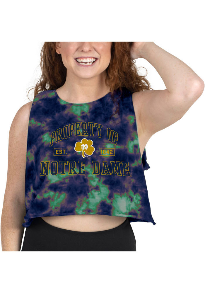 Notre Dame Fighting Irish Womens Blue Tie Dye Muscle Tank Top
