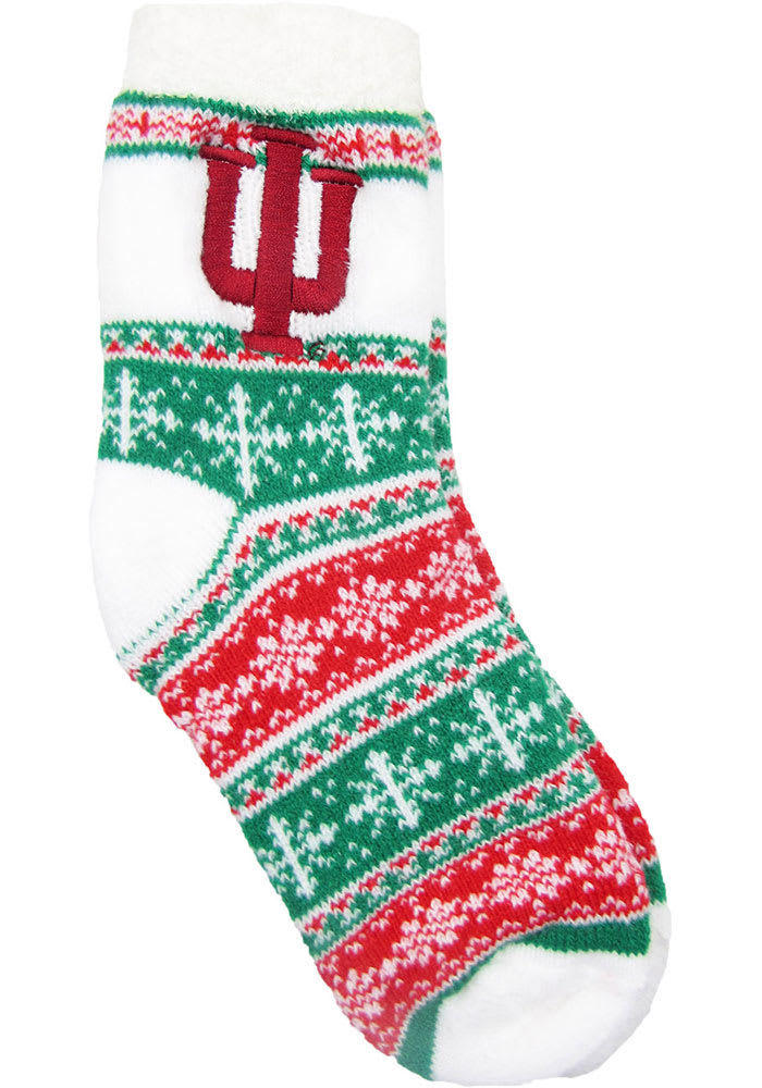 Indiana Hoosiers Holiday Fuzzy Womens Quarter Socks