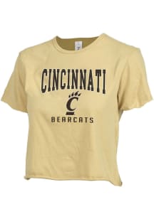 Cincinnati Bearcats Womens Tan Classic Crop Short Sleeve T-Shirt