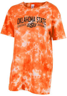 Oklahoma State Cowboys Womens Orange Tie Dye Short Sleeve T-Shirt