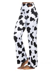 Oklahoma State Cowboys Womens White Cow Print Flare Pants